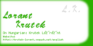 lorant krutek business card